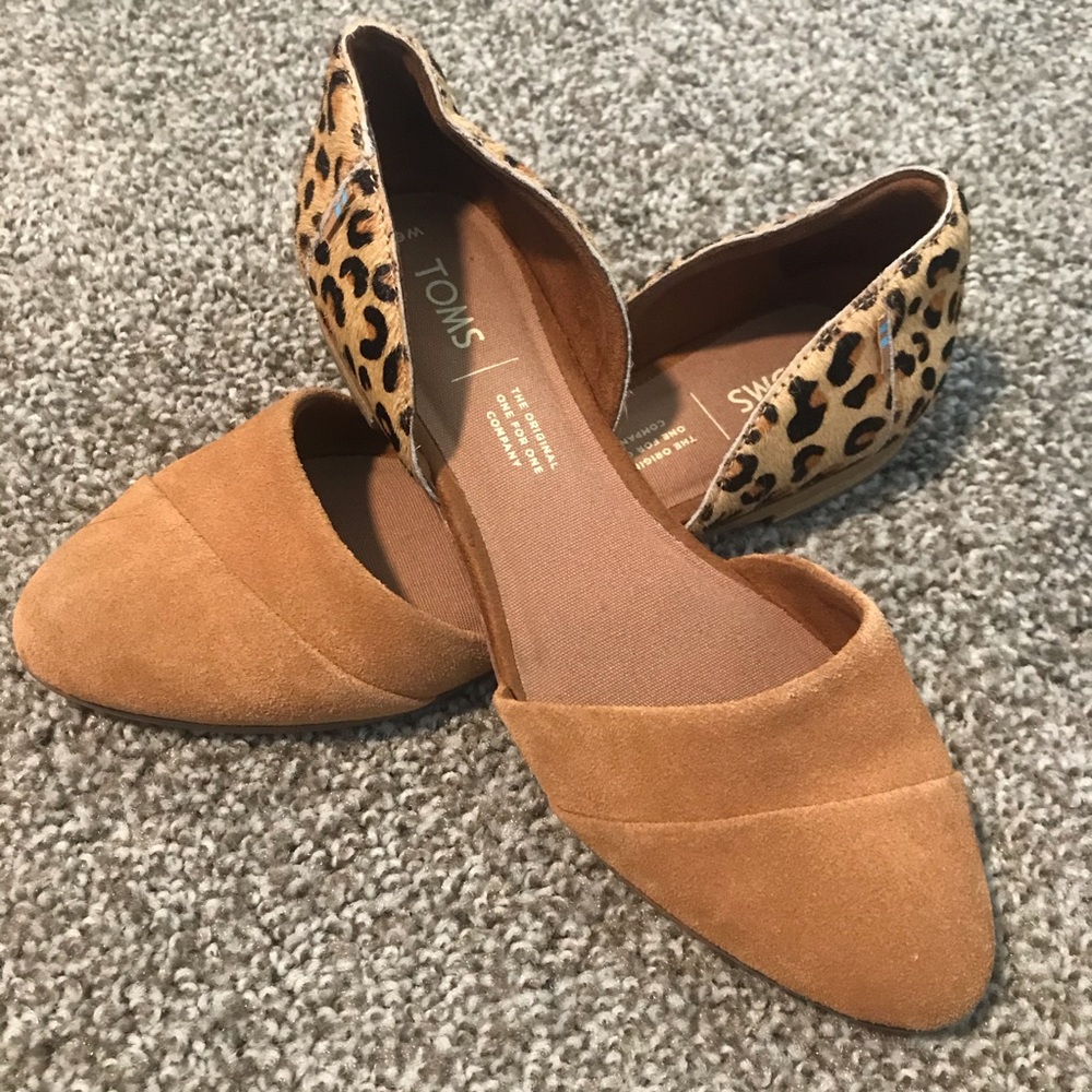 Toms + Julie D'Orsay Flat+ Cheetah Print + Sz 6